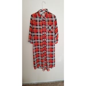Long Flannel Button Top